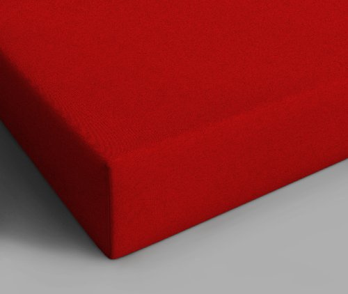 Home Care Doppeljersey Spannbettlaken, 140 x 200 cm, Rot