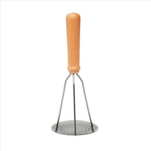 Les Colis Noirs LCN - Pilon Presse Puree Manuel en INOX et Bois - Ustensile Cuisine Légumes - 507