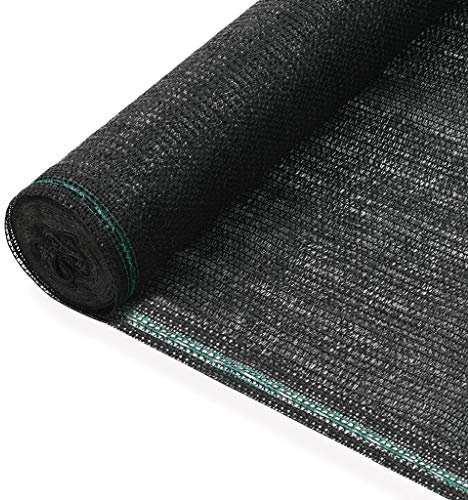 vidaXL Tennisblende Zaunblende Sichtschutz Schattiernetz Windschutz Zaun Schattier Netz Sichtschutznetz Gewebe UV-beständig HDPE 1,6x25 m Schwarz