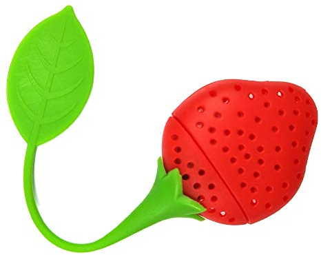 Silicone thé crépines Infusers Diffuseur Sacs Mini Fraise silicone Passoire à thé Boule à thé en vrac outil pour Leaking Tea Leaf