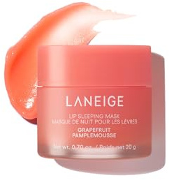 LANEIGE Lip Sleeping Mask Grapefruit: Nourish, Hydrate, Vitamin C, Murumuru & Shea Butter, Antioxidants, Flaky, Dry Lips