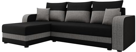 Mirjan24 Divano angolare Nolatio, divano angolare a forma di L, per soggiorno, divano con cassapanca e funzione sleep, pouf universale, 3 posti con funzione letto (Lux 23 + Lux 05)