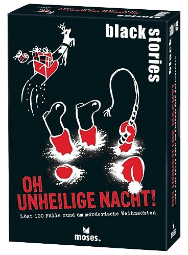 moses. Black Stories Oh, unheilige Nacht! – 100 Rätsel mit Fällen rund um mörderische Weihnachten, Krimi Kartenspiel mit Spielvariante und Punktechips, Rätselspiel für Jugendliche und Erwachsene