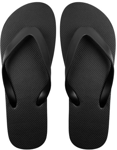 Aomig Unisex Flip Flops, Womens Ladies Mens Rubber Flip Flops, Beach Flip Flop Pool Shoes, Women's Slim Flip Flop, Slip-Resistant Flat Flip Flops for Holiday Beach Pool Jelly Sandals Sliders(9/10)