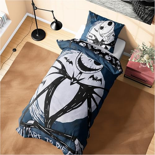 Disney Stitch Duvet Cover and Pillowcase Set Kids Teens Bedding Bedroom Accessories - Single or Double (Black Jack Single)