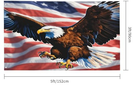 Drapeau Américain Aigle Drapeau Décoratif Cour Jardin Maison Terrasse