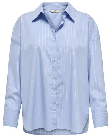 Jdymio L/S Lurex lös skjorta WVN, Chambray Blue, XS