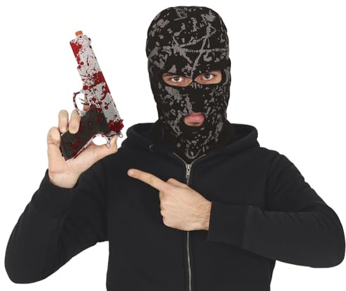 FIESTAS GUIRCA | Blutige Pistole (24 cm) - Kostüm Zubehör für Halloween, Cosplay und Horrorfilm Partys - Spielzeug Waffe mit Blut ideal für Horrorfilm Charaktere Polizei Bankräuber Kostüme