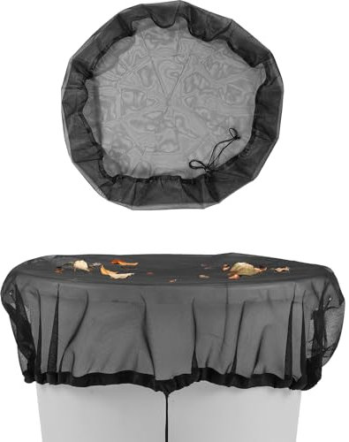 Housse de tonneau de pluie en maille fine de 99,1 cm avec cordon de serrage, réutilisable pour éviter les feuilles mortes, les débris et les petits objets dans le jardin extérieur