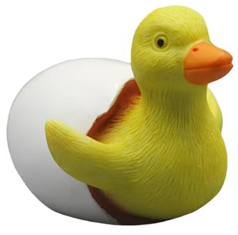 Duck Figure, Yellow Figurines, Realistic Look Table Accent Compact Decorative Sculpture Ornaments Hatching Duckling Decorations For Nursery Desk Shelves Home