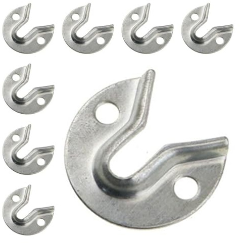 KinetiCore 8 Pack Iron Keyhole Hangers, Heavy Duty Picture Frame Hanging Kit for Wall Mounting Mirrors, Artwork, Clocks & Certificates, Silver