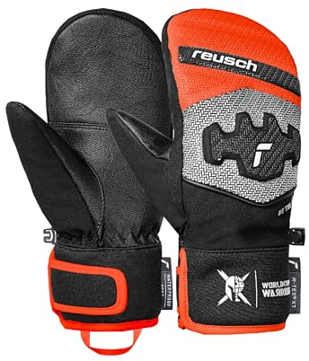 Reusch Worldcup Warrior Prime R-TEX XT Junior Mitaines de Course Chaudes pour Enfants et Adolescents Imperméables, Coupe-Vent et Respirantes, avec Rembourrage des articulations et des Doigts