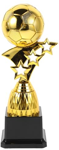 Toyvian Trophée Football Coupe du Monde Ballon Doré Design Créatif Récompense Tournois Vainqueur Football Réutilisable, 9,04 x 2,95 x 2,95 Pouces
