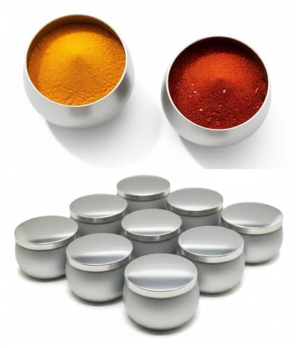 2you 12 x Spice Tins Tubs Jars Storage Metal Containers Small Condiment Pots With Lids For Kitchen Canisters Jewellery Cosmetic Tins