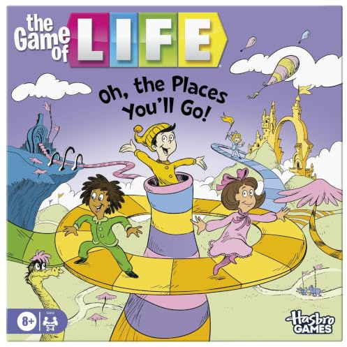 Hasbro Gaming The Game of Life: Oh, The Places You'll Go! Edition Board Game, Dr. Seuss Kids Games, 8+