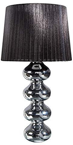 invicta INTERIOR Elegante Design Tischlampe MIA mit schwarzem Schirm Tischleuchte Leuchten Lampen