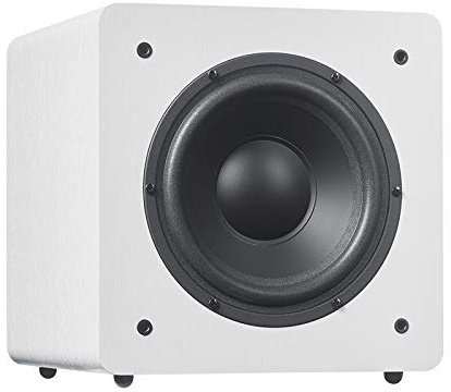 RO&CO Subwoofer Activo 8 Pulgadas 180W Potente Autoamplificado Color Blanco No Bluetooth para Home Cinema TV PC Tocadiscos Altavoces Pasivos Barra Sonido Bajo Profundo Ref: Challenger Sub-8 Blanco