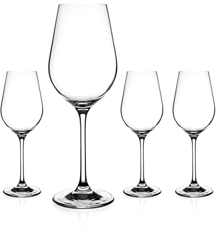DIAMANTE White Wine Glasses - ‘Auris’ Collection Undecorated Premium Quality Crystal - Set of 4