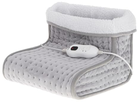 Adler AD7432 Calientapiés Eléctrico 6 niveles temperatura, temporizador 90 min, Calentador de Piés Tejido Lavable, Hasta Talla 46, 100W