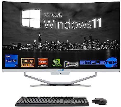 SIMPLETEK – Computer All in One 27 Curvo | Processore Intel i9 11 Gen | Scheda Video RX550 4GB | Windows 11 | 32GB RAM 2TB SSD | Ideale per Grafica, Gaming, Lavoro