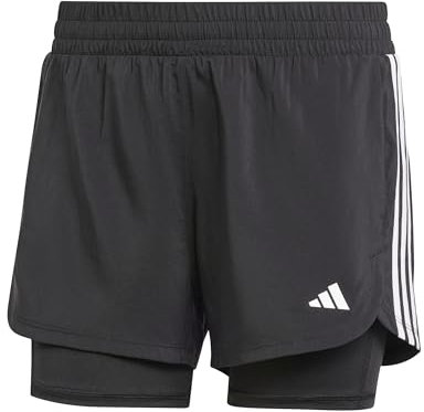 adidas Damen Pacer 3-Stripes Training Woven Shorts, Black, M