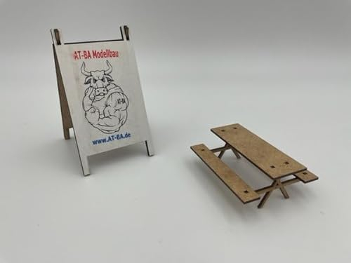 AT-BA Modellbau 220079 Slotcar-Deko Lot de 5 tables à bière sans dossier