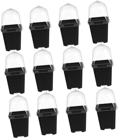 Parliky 12sets Vasi Per Piante in Plastica Da Vivaio Per Piante Contenitori Per Fiori Drenaggio Accessori Per Giardinaggio Esterno Design Semplice Per Balconi e Giardini