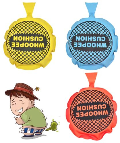 SIRLOMU 3 Stück Retro Furzkissen Pupskissen Pups Gag Scherzartikel Party