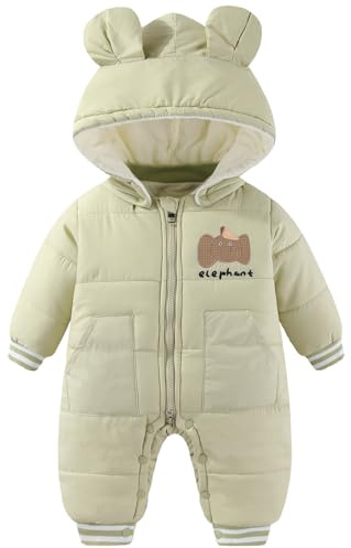 JiAmy Mono Nieve para Bebé, Traje de Nieve Invierno con Capucha Conjunto de Ropa 9-12 Meses