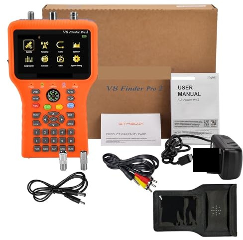 Testeur TV Détecteur de signal satellite V8 Finder Pro2, combiné DVB-S2/T2/C, détecteur numérique HD avec HEVC MPEG-4, récepteur TV