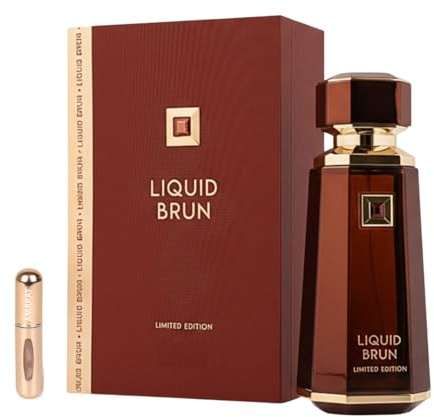 Liquid Brun Limited Edition Extrait de Parfum 150ml, Perfume Árabe Unisex de Larga Duración, Incluye Atomizador, Fragancia con Notas de Vainilla, Cardamomo y Tonka (Liquid Brun Limited Edition 150ml)