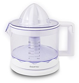 SUNTEC Presse-Agrumes Electrique ZIP-8427 Comfort [Pour Jus de Fruits Frais Orange, Pamplemousse, Citron vert- Préservation des Nutriments et Vitamines, Capacité (0,6 l)/ Tamis pour Pulpe, max. 30 W]