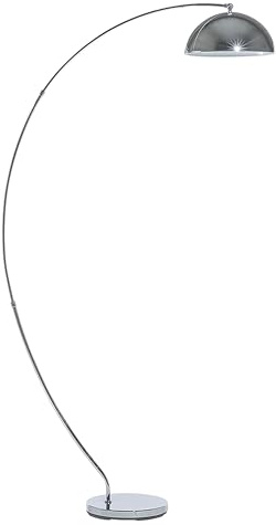 Beliani Lampada da Terra Metallo Argentato 188 cm Arco Base cromata Moderna