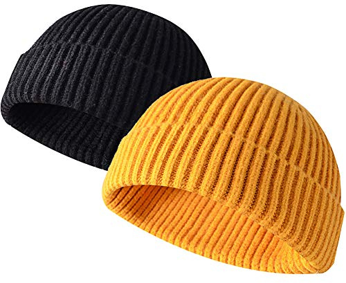 JFAN Unisex-trålarmössa i retrostil för vintern, basebollmössa i streetstil med uppvikt kant, kalott, En Storlek