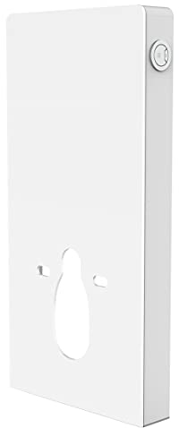 Sanitop-Wingenroth Vorwandelement für Wand-WC | mit Zwei-Mengen-Spülung | Betätigung an der rechten Seite | Frontplatte aus Hartglas | Weiß | 30384 2