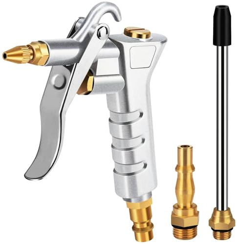 Adamyee Pistolet à air comprimé professionnel avec raccord rapide 1/4 BSP allemand et britannique - Outil de nettoyage haute pression pour compresseur d'air pneumatique