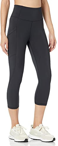 Amazon Essentials kvinnors aktiv skulptur hög midja capri leggings med fickor (finns i plusstorlek), svart, XX-Large