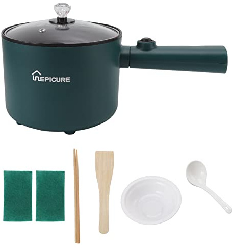 Pentola Calda Elettrica Pentola A Vapore 1.8L Multifunzionale Padella Antiaderente Dormitorio Ufficio Portatile Ramen Fornello A Vapore Adatto per Noodles Bistecca Fornello Uova Mescolare Friggere