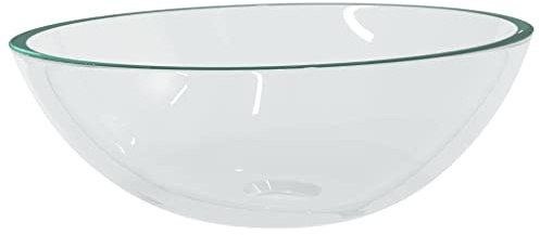 vidaXL Lavabo Baño Cuarto Aseo Fregadero Tocador Maquillaje Muebles Almacenaje Casa Hogar Habitación Adorno Vidrio Transparente 50x37x14 cm