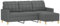 vidaXL Sofa 3 Sitzer, Couch mit Fußhocker, Liegesofa für Wohnzimmer, Polstersofa Sessel Relaxsofa Loungesofa Relaxcouch TV Sofa, Dunkelgrau Stoff