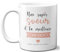 DECOHO - Mug Super Sœur - Tasse céramique 33 cL - Blanc, imprimé humoristique - Cadeau anniversaire ou Noël - Blanc