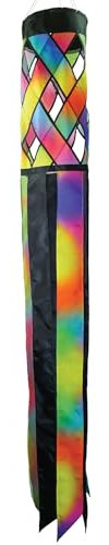 In the Breeze 5216 — Jewel Diagonal Weave 60 Windsock — Manica a Vento a Reticolo colorato con Code coordinate