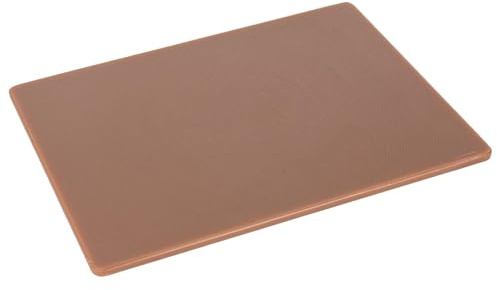 Argon Tableware Plastic Chopping Board - Brown - 45cm x 30cm - Thick Colour Coded Kitchen Professional Catering Cutting Block Mat for Vegetables