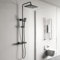 YOOZENA Shower Mixer Set,Shower System,Rain Shower 26x19 cm,Thermostatic Shower Mixer bar,Adjustable Shower Set for Bathroom,Black