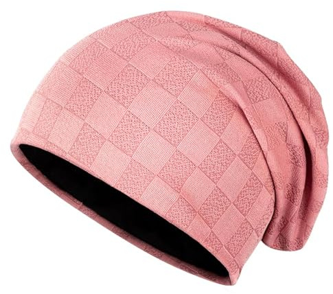 Kiiwah Unisex Beanie Mütze Dünn, Slouch Beanie Leicht für Herren Damen, für Frühling Sommer Herbst Sport Chemo (Rosa)