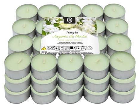 KROWN - Velas de Té Perfumadas, Velas Decorativas Aromáticas (60 Velas, Jazmín)