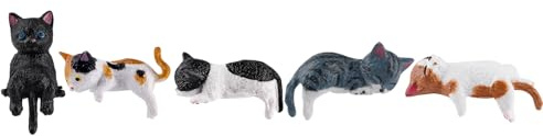 BOXOB 5 Pezzi Accessori per Auto a Forma di Gatto, Mini Carini Decorazioni per Cruscotto e Specchietti Retrovisori Adorabili Decorazioni in Resina a Forma di Gatto Interni Auto Estetici