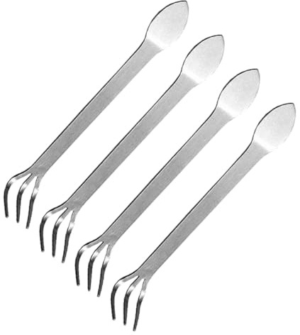 FOMIYES Juego de 4 Rastrillos Manuales de Jardinería de Acero Inoxidable, Mini Rastrillo Pequeño para Bonsái, Deshierbe y Aflojar Tierra en Huertos y Jardines Pequeños
