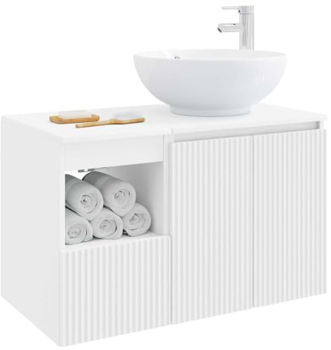 vidaXL badrumsmöbelset 2 st. Vitt trämaterial