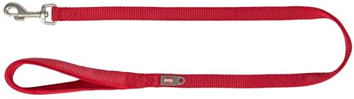 TRIXIE Hundeleine Premium L–XL, 1,00 m 25 mm in rot - stabile Hundeleine mit praktischer Handschlaufe - für große bis sehr große Hunde - 200303